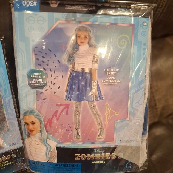Disney Zombies 3 Girls Addison Costume Light Up Skirt - Picture 3 of 7